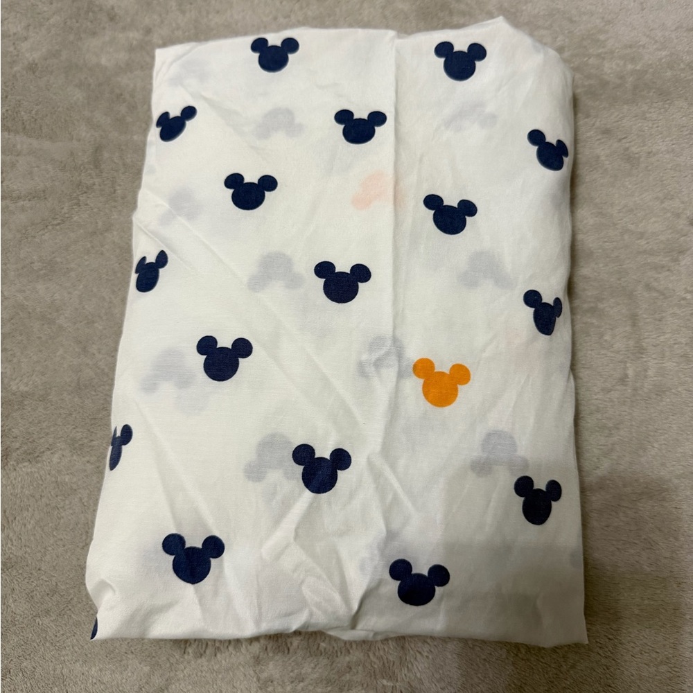 Disney Mickey Mouse Patterned Crib Sheet - Navy and Orange